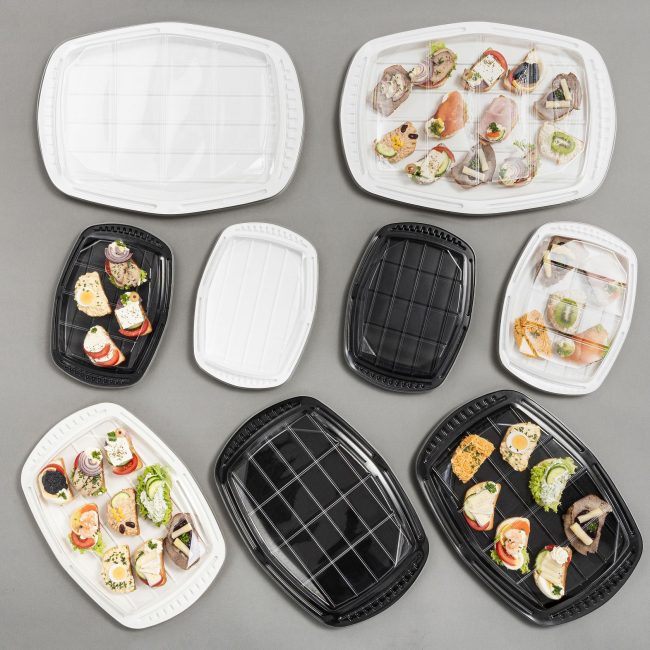 webshop hidegtálas tálcák fekete, fehér tetővel